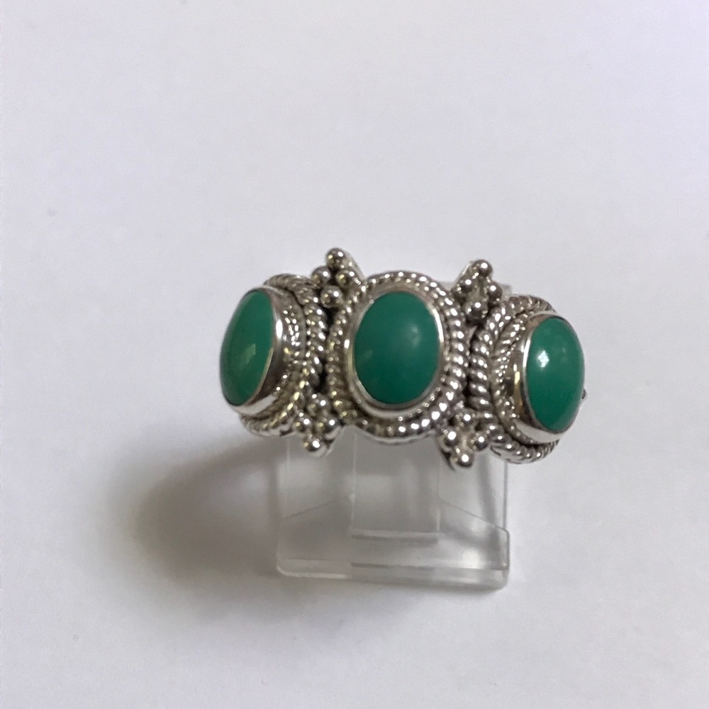 Sterling silver jade ring